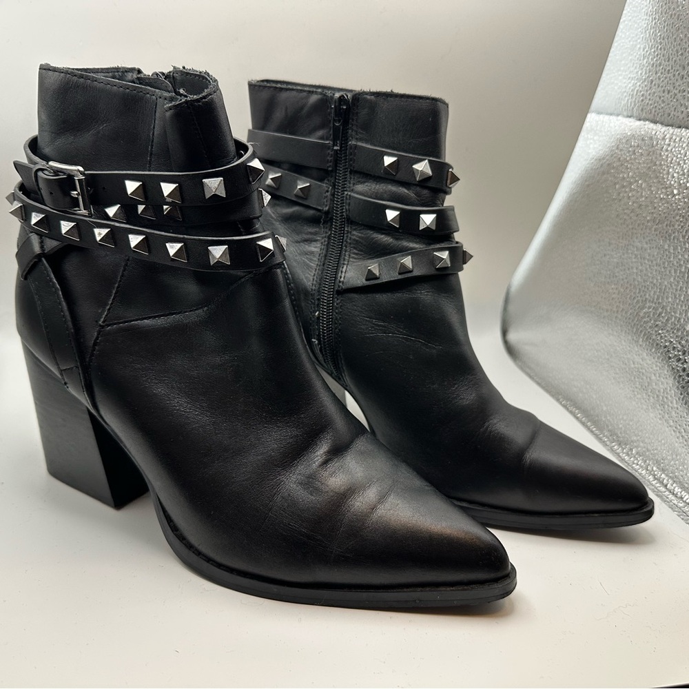 Steve Madden Cala Black Studded Ankle Booties